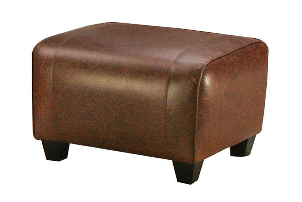 Parker Leather Roll Top Footstool Ottoman