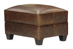 Rockefeller Leather Chair & 1/2 Footstool Ottoman