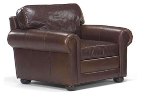 Sheffield Large Leather Club Chair With Rolled Arms