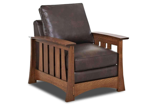 Leather Furniture Stockton Leather Arts And Crafts Mission Style Arm Chair