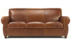 Image of Tribeca 83 Inch Rustic Leather Rolled Tight Back Cigar Sofa