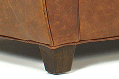Tribeca 83 Inch Rustic Leather Rolled Tight Back Cigar Sofa