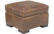 Wellington Leather Footstool Ottoman