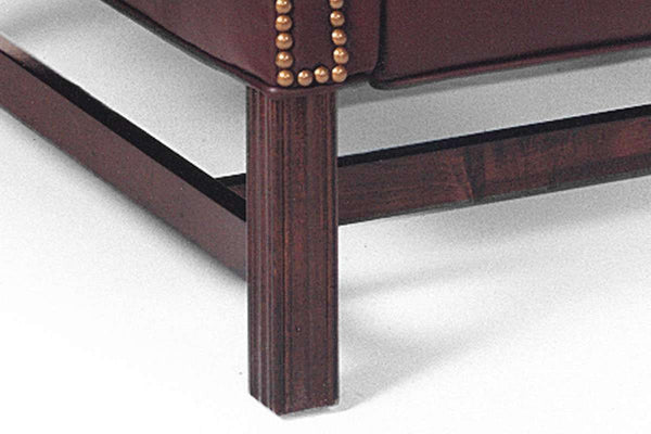 Calhoun Leather Bustle Back Chippendale Recliner