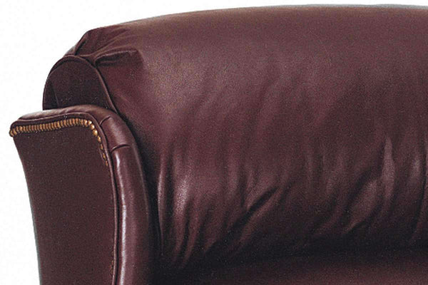 Calhoun Leather Bustle Back Chippendale Recliner