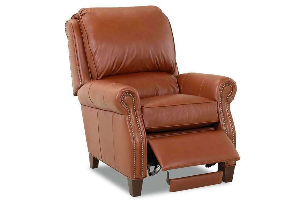 Edgar Tall Leather Pillow Back Recliner Arm Chair