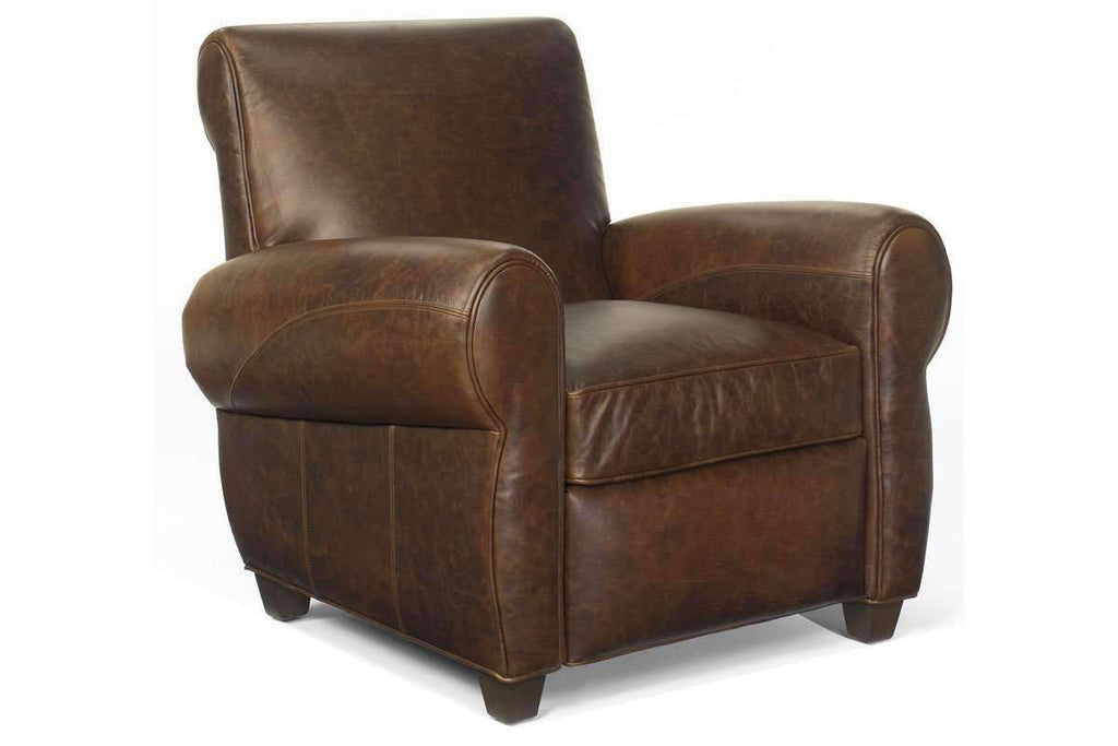 Tribeca Distressed Rustic Vintage Style Leather Recliner Club