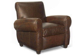 Tribeca Vintage Style Leather Reclining Chair