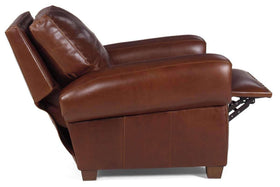 Weston Rustic Leather Pillow Back Recliner With Nails