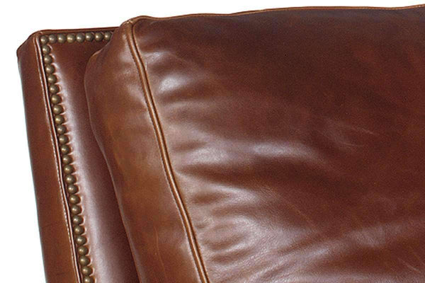 Leather Recliner Weston Rustic Leather Pillow Back Recliner With Nails
