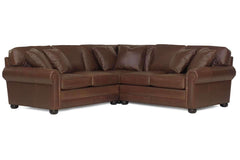 Sheffield Three Piece Deep Seated Leather Sectional Sofa (As Configured)