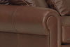 Image of Leather Sectional Sofa Sheffield Three Piece Deep Seated Leather Sectional Sofa (As Configured)