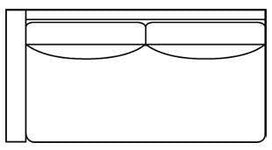 Faith "Designer Style" Bench Seat Fabric Left Arm Facing Loveseat