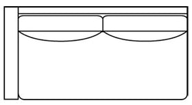 Liza "Designer Style" Single Bench Seat Slipcovered Left Arm Facing Loveseat