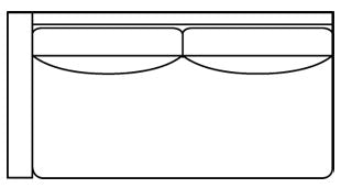 Liza "Designer Style" Single Bench Seat Slipcovered Left Arm Facing Loveseat
