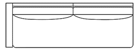 Faith "Designer Style" Bench Seat Fabric Left Arm Facing Large Sofa