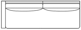 Liza "Designer Style" Single Bench Seat Slipcovered Left Arm Facing Large Sofa