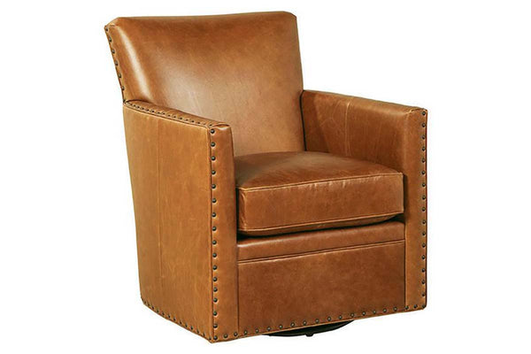 Leone Coffee SWIVEL "Quick Ship" Track Arm Tight Back Leather Chair