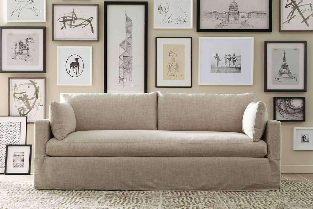 Liza I Single Bench Seat Slipcovered Sofa - Club Furniture