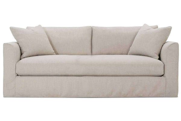 Lonnie I 88 Inch Single Bench Cushion Fabric Slipcovered Sofa
