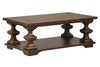 Image of Lucca I Kona Brown Spanish Style Cocktail Table With Lower Storage Shelf