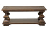 Image of Lucca I Kona Brown Spanish Style Cocktail Table With Lower Storage Shelf