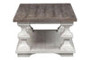 Image of Lucca II Spanish Style Whitewashed Cocktail Table With Lower Storage Shelf