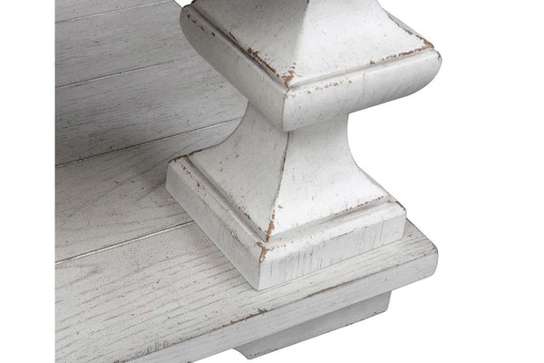 Lucca II Spanish Style Whitewashed Cocktail Table With Lower Storage Shelf