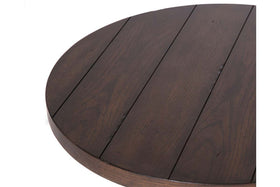 Lucca I Kona Brown Spanish Style Round End Table With Pedestal Base