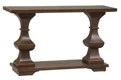 Lucca I Kona Brown Spanish Style Sofa Table With Lower Storage Shelf