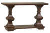 Image of Lucca I Kona Brown Spanish Style Sofa Table With Lower Storage Shelf