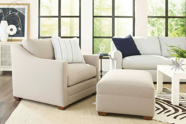 Macy "Ready To Ship" Fabric Chair and Ottoman Set (Photo For Style Only)