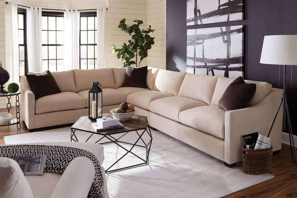 Macy "Designer Style" Large Scale Sloping Track Arm Fabric Sectional