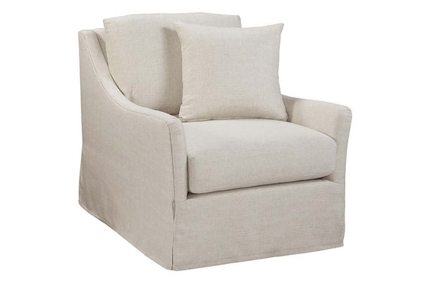 Maisie **SWIVEL** Quick Ship Sloping Track Arm Fabric Armchair