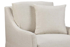 Maisie Slipcovered **SWIVEL** "Quick Ship" Sloping Track Arm Fabric Armchair