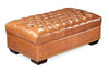 Image of Malcolm 52 Inch Long Chesterfield Tufted Leather Coffee Table Bench -W52" x D30" x H18"