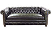 Image of Manchester 88 Inch Leather Button Tufted Chesterfield Bench Seat Sofa