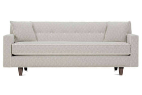 Margo I 88 Inch Mid Century Modern Single Bench Seat Track Arm Fabric Sofa