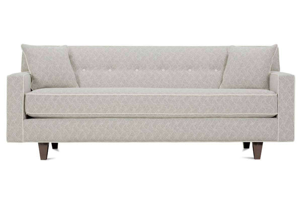 Margo I 80 Inch Mid Century Modern Single Bench Seat Track Arm Fabric Sofa