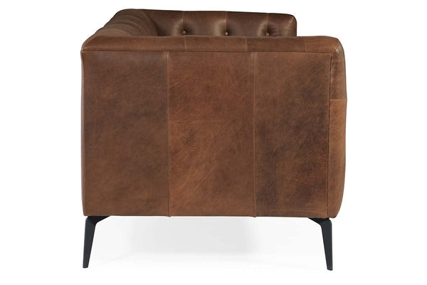 Marianon 84 Inch "Quick Ship" Tufted Top Grain Leather TIght Bac Sofa-OUT OF STOCLK UNTIL 1/9/22