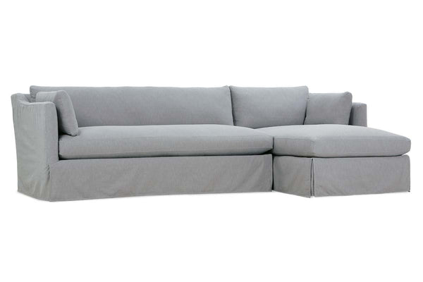 Marjorie Two Piece Slipcovered Bench Cushion Contemporary Sectional Sofa