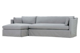 Marjorie Slipcovered Two Piece Pillow Back Sectional With Chaise (Version 2 As Configured)