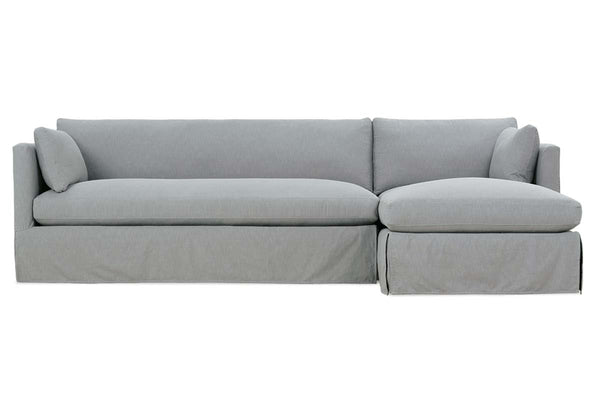 Marjorie Slipcovered Two Piece Pillow Back Sectional With Chaise (Version 1 As Configured)