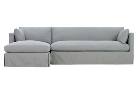 Marjorie Slipcovered Two Piece Pillow Back Sectional With Chaise (Version 2 As Configured)