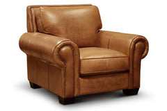 Marshall Traditional Leather Club Chair With Nailheads