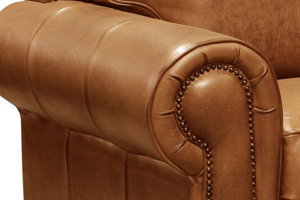 Marshall Rio Mustang Traditional Leather Club Chair With Nailheads