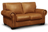 Image of Marshall Rio Mustang Traditional Leather Rolled Arm Loveseat With Nailheads