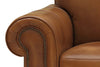 Image of Marshall "Quick Ship" Traditional Leather Rolled Arm Loveseat With Nailheads