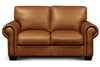 Image of Marshall Rio Mustang Traditional Leather Rolled Arm Loveseat With Nailheads