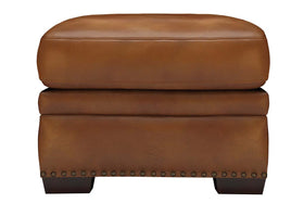 Marshall "Quick Ship" Leather Pillow Top Footstool Ottoman